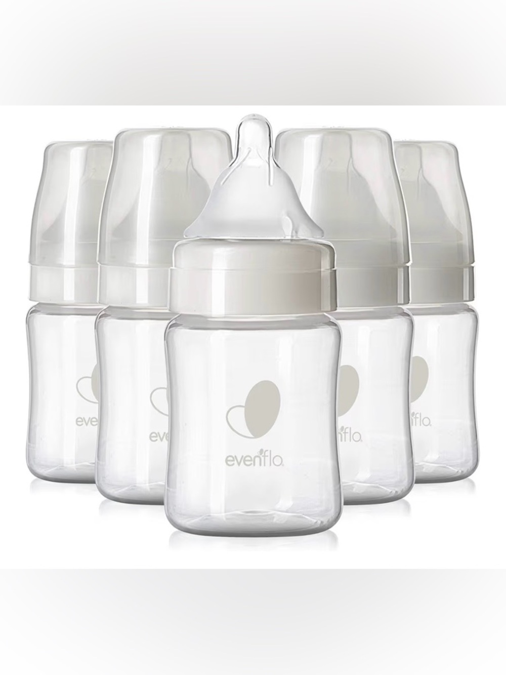 Evenflo Clear White Baby Feeding Bottles - 6 Pack
